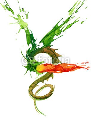 okalinichenko, dragon (drache, kultur, ost, chinese, asiatisch, symbol, mythologie, traditionell, asien, china, fantasy, tier, zeichen, spekulativ, schwarz, existenz, vorstellung, kunst, monster, dekoration, ethnie, weite, tribal, astrologie, indigen, abbildung, flamme, kerami)