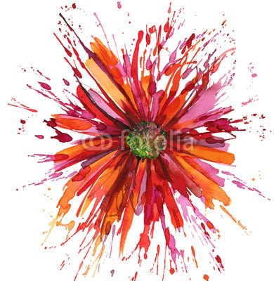 okalinichenko, gerbera flower (abstrakt, alternd, kunst, hintergrund, banner, schönheit, botanik, dekoration, entwerfen, verschmutzt, effekt, element, weiblich, flora, floral, blume, rahmen, grafik, grunge, urlaub, abbildung, abbild, symbolik, isoliert, natürlich, natur, niemand, male)