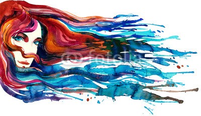 okalinichenko, hair like water (verfärbt, abbild, hintergrund, menschlich, frau, schönheit, haare, gestalten, wasser, welle, gesicht, eleganze, kaukasier, blau, lang, schöner, niemand, horizontale, mustern, frische, leute, strömend, stil, weiß, portrait, jung, frisur, glamou)