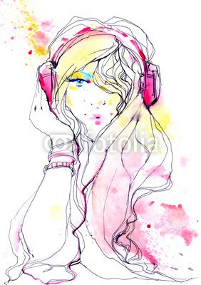 okalinichenko, music (kunst, klingen, studio, kopfhörer, ausstattung, aufnahme, musik, unterhaltung, audio, disko, abbildung, dj, mann, record, life, männlich, künstler, variationen, konzept, lauschend, person, erwachsen, 1, entwerfen, stil, scheibe, musiker, moder)