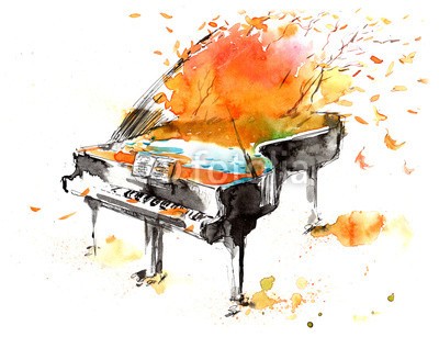 okalinichenko, sounds of nature (herbst, piano, musik, musikalisch, instrumente, rot, leaf, natur, makro, jahreszeit, weiß, flügel, klassik, farb, schwarz, kunst, dekoration, klingen, altersgenosse, orange, individualität, note, gelb, sätze, stil, abbildung, neu, abstrakt, drauße)