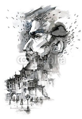 okalinichenko, urban Life (mann, alt, französisch, stadt, urbano, life, gebäude, erwachsen, 1, architektur, mann, szene, kunst, business, kräfte, zeichen, gut, männlich, element, leute, schwarz, energie, entwerfen, tatsächlich, abbildung, konzept, way, weiß, europäisch, kultu)