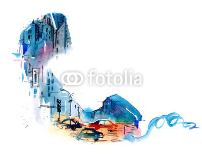 okalinichenko, urban Life (architektur, urbano, szene, silhouette, telefonhörer, meldung, business, global, objekt, life, telefon, kabel, technologie, empfänger, verfärbt, warten, hintergrund, konzept, aus, stadt, autos, lebensstil, telekom, ideen, ausstattung, stil, straß)