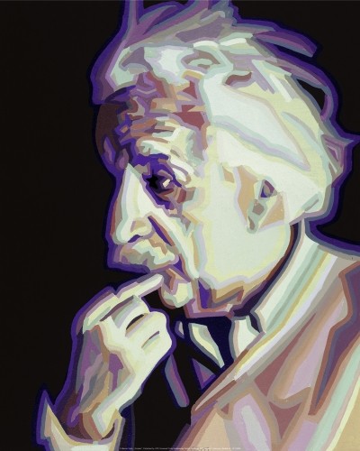 Opitz Werner, Einstein (Malerei, Modern, Portrait, Kultfigur, Albert Einstein, Wissenschaftler, Physiker, Persönlichkeiten, Pop Art, Treppenhaus, Wohnzimmer, Jugendzimmer, Kino, bunt)