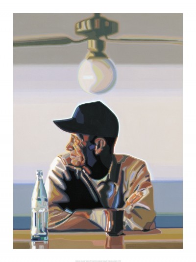 Opitz Werner, Taking a break (Malerei, Modern, Menschen, Arbeiter, Pause, Kaffeepause,Deckenventilator,  Pop Art, Treppenhaus, Wohnzimmer, Esszimmer, bunt)