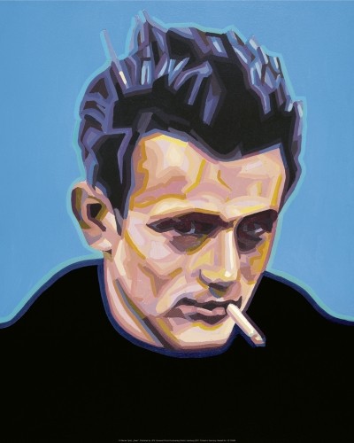 Opitz Werner, Dean (Malerei, Modern, Portrait, Kultfigur, James Dean, Filmstar, Star, Filmheld, Schauspieler, Persönlichkeiten, Pop Art, Treppenhaus, Wohnzimmer, Jugendzimmer, Kino, bunt)