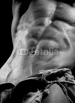 Oscar Brunet, Männerakt 04 (mann, aktion, jean, athlet, six-pack, energie, muskel, muskulös, oberkörper, unterleib, bauchnabe)