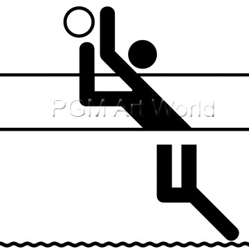 Otl Aicher, Beachvolleyball (Wunschgröße, Grafik, Symbol, Icon, Figurativ, Fitness,  Sport, Bewegung, Ballspiel, Strand, Sand, schwarz / weiß)