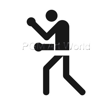 Otl Aicher, Boxen (Wunschgröße, Grafik, Symbol, Icon, Figurativ, Fitness,  Sport, Bewegung, Boxring, Training, Sportler, Boxer, schwarz / weiß)