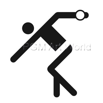 Otl Aicher, Diskuswerfen (Wunschgröße, Grafik, Symbol, Icon, Figurativ, Fitness,  Sport, Bewegung, Athlet, Wurf, Scheibe, Drehung, Wettkampf, schwarz / weiß)