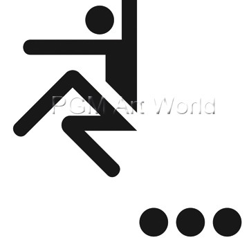 Otl Aicher, Dreisprung (Wunschgröße, Grafik, Symbol, Icon, Figurativ, Fitness,  Sport, Bewegung, Athlet, Leichtathletik, schwarz / weiß)