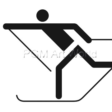 Otl Aicher  Langlauf (Wunschgröße, Grafik, Symbol, Icon, Figurativ, Fitness,  Sport, Bewegung, Wintersport, Ski, Läufer, Schnee,  schwarz / weiß)
