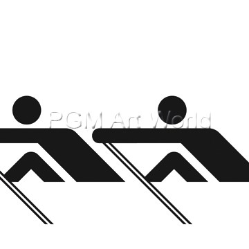 Otl Aicher  Rudern (Wunschgröße, Grafik, Symbol, Icon, Figurativ, Fitness,  Sport, Bewegung, Wassersport, Ausdauer, Kraft, Ruderer,  Freizeitsport, schwarz / weiß)