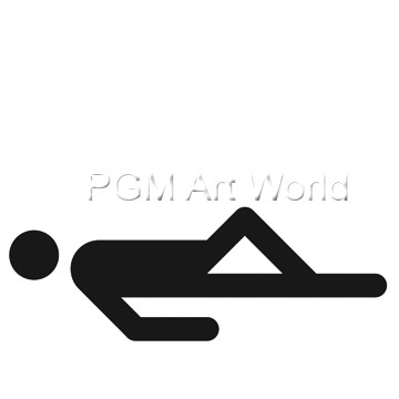 Otl Aicher  Ruheraum (Wunschgröße, Grafik, Symbol, Icon, Figurativ, Fitness, Erholung, Entspannung, schwarz / weiß)