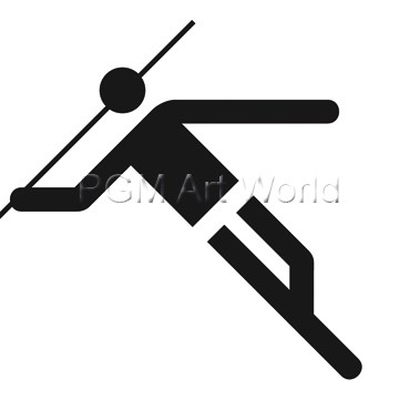 Otl Aicher  Speerwerfen (Wunschgröße, Grafik, Symbol, Icon, Figurativ, Fitness, Sport, Bewegung, Athletik, Werfen, Kraft, Weite, schwarz / weiß)