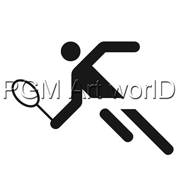 Otl Aicher  Tennis (Wunschgröße, Grafik, Symbol, Icon, Figurativ, Fitness, Sport, Bewegung, Geschicklichkeit, Kondition, Ausdauer, Schläger, Spieler,  schwarz / weiß)