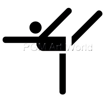 Otl Aicher  Turnen (Wunschgröße, Grafik, Symbol, Icon, Figurativ, Fitness, Sport, Bewegung, Geschicklichkeit, Balance, schwarz / weiß)