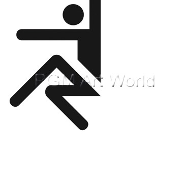 Otl Aicher  Weitsprung (Wunschgröße, Grafik, Symbol, Icon, Figurativ, Fitness, Sport, Bewegung, Kraft, Sprung, Weite, Leichtathletik, Springen, schwarz / weiß)