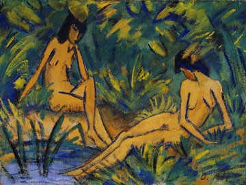 Otto Mueller, Sitzende Mädchen am Wasser (Klassiker)