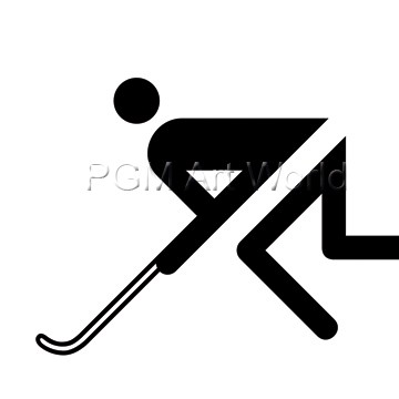 Otl Aicher  Hockey (Wunschgröße, Grafik, Symbol, Icon, Figurativ, Fitness, Sport, Bewegung, Mannschaft, Team, Schläger, Sportler, Wettkampf, schwarz / weiß)