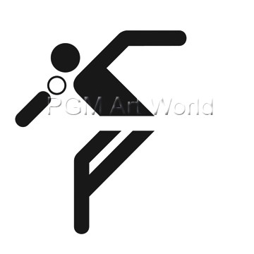 Otl Aicher  Kugelstoßen (Wunschgröße, Grafik, Symbol, Icon, Figurativ, Fitness, Kugelstoßen, Wettkampf, Sport, Bewegung,  schwarz / weiß)