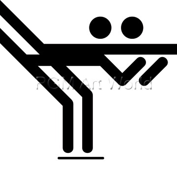 Otl Aicher  Paarlauf (Wunschgröße, Grafik, Symbol, Icon, Figurativ, Fitness,  Sport, Bewegung, Tanz, Eislaufen, Eiskunstlaufen, Wintersport,  schwarz / weiß)