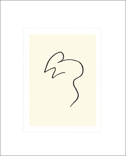 Pablo Picasso, La souris (Büttenpapier) (Klassische Moderne, Zeichnung, minimalistisch, Tier, Nagetier, Maus, Einstrichzeichnung,  Jugendzimmer, Wohnzimmer, Treppenhaus,  schwarz / weiß)
