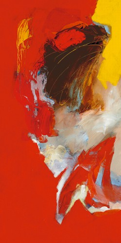 Pascal Magis, Triptyque rouge I (Abstrakt, Abstrakte Malerei, pastos, gespachtelt, Modern, Business, Büro, Arztpraxis, Wohnzimmer, Wunschgröße, bunt)