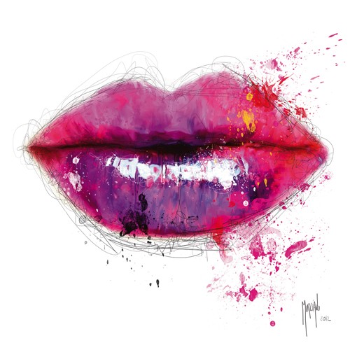 Patrice Murciano, Color of Kiss (Pop Art, Erotik, Sinnlichkeit, Mund, Lippen, Punk, Leuchtfarben, Neon, Schrill, Modern, Malerei, Jugendzimmer, Wohnzimmer, Jugendzentrum, pink)