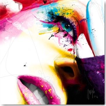 Patrice Murciano, Sensual Colors (Wunschgröße, Pop Art, Erotik, Sinnlichkeit, Mund, Lippen, Gesicht, Frau, lasziv, Punk, Leuchtfarben, Neon, Schrill, Modern, Malerei, Jugendzimmer, Wohnzimmer, Jugendzentrum, pink)