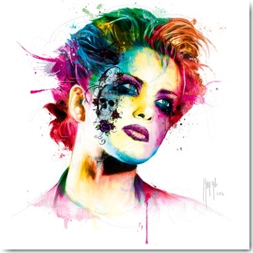 Patrice Murciano, Skin Pop (Wunschgröße, Pop Art, Sinnlichkeit, Tattoo, Tätowierung,  Punk, Leuchtfarben, Neon, Schrill, Modern, Malerei, Jugendzimmer, Wohnzimmer, Jugendzentrum, pink)