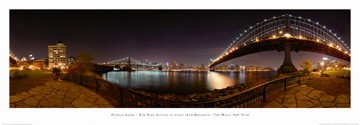 Patrick Grube, New York Skyline at night (Photografie, Städte, New York, Skyline, Panorama,Fotografie farbig, Brücke,)