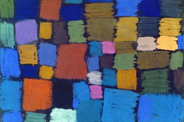 Paul Klee, Blühen (Wunschgröße, Malerei, Konstruktivismus,  geometrische Formen, Farbflächen, Klassische Moderne,  Wohnzimmer, Arztpraxis, Büro, Business, bunt)