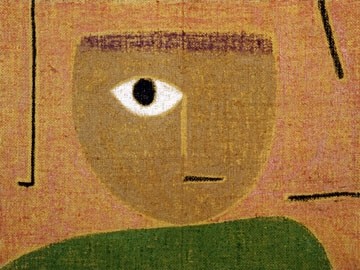 Paul Klee, Das Auge (Wunschgröße, Malerei, Konstruktivismus, Gesicht, Kopf, Augen, geometrische Formen, Farbflächen, Klassische Moderne,  Wohnzimmer, Arztpraxis, Büro, bunt)
