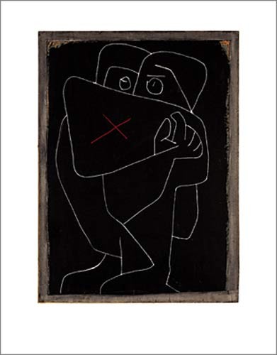 Paul Klee, Das Wert-paket, 1939 (Zeichnung, abstrakt, abstrakte Formen, figurativ,Klassische Moderne,  Wohnzimmer, Arztpraxis, Büro, schwarz / weiß)