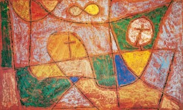 Paul Klee, Die Beiden (Malerei, abstrakte Malerei, Linien, Muster, Formen,  Klassische Moderne, Schlafzimmer, Wohnzimmer,bunt)