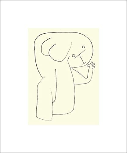 Paul Klee, Engel im Kingergarten, 1939 (Büttenpapier) (Zeichnung, Engel, Himmelswesen, Expressionismus,  Klassische Moderne, Büro, Wohnzimmer, Arztpraxis, schwarz / weiß)