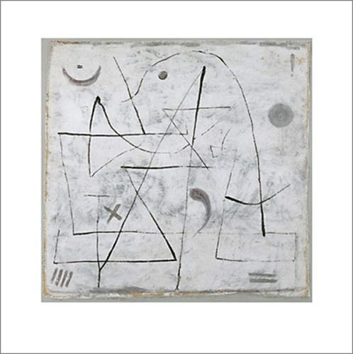 Paul Klee, Gedanken bei Schnee, 1933 (Zeichnung, Abstrakte  Malerei, abstrakt, abstrakte Formen, Linien, Klassische Moderne,  Wohnzimmer, Arztpraxis, Büro, schwarz / weiß)