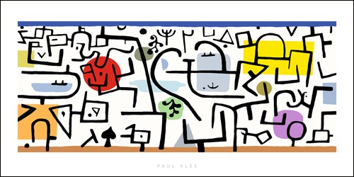 Paul Klee, Port florissant, 1938 (Büttenpapier) (Malerei, Abstrakte  Malerei, abstrakt, abstrakte Formen, Verwirrung, Linien, Muster, Ornamente, Klassische Moderne,  Wohnzimmer, Arztpraxis, Büro, bunt)