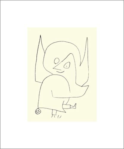 Paul Klee, Scellen-Engel, 1939 (Büttenpapier) (Zeichnung, Engel, Schellenengel, Glöckchen,  Himmelswesen, Expressionismus,  Klassische Moderne, Büro, Wohnzimmer, Arztpraxis, schwarz / weiß)