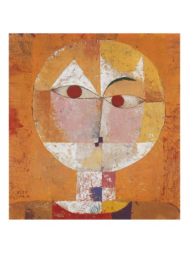 Paul Klee, Senecio (Malerei, Konstruktivismus, Gesicht, Kopf, Augen geometrische Formen, Farbflächen, Klassische Moderne,  Wohnzimmer, Arztpraxis, Büro, Business, bunt)