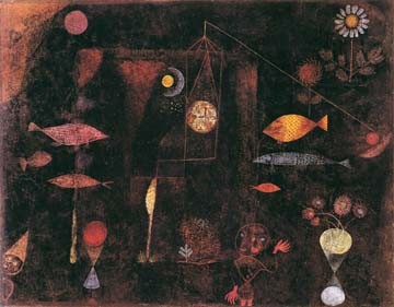 Paul Klee, Fish Magic (Wunschgröße, Malerei, Unterwasserwelt, Magie, Fische, Surreal, Primitivismus, Klassische Moderne,  Schlafzimmer, Wohnzimmer, Arztpraxis, Büro, bunt)