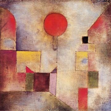 Paul Klee, Roter Ballon (Wunschgröße, Malerei, Konstruktivismus,  geometrische Formen, Farbflächen, Klassische Moderne,  Wohnzimmer, Arztpraxis, Büro, Business, bunt)