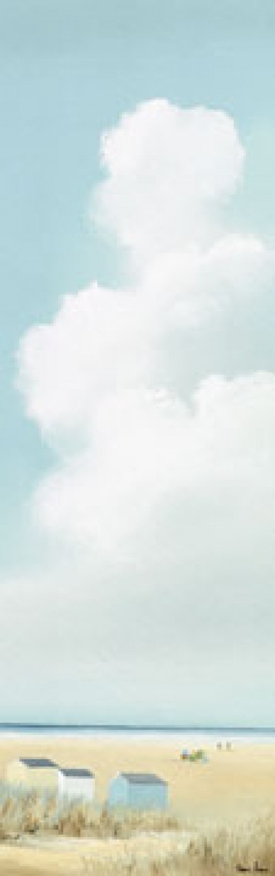 Hans Paus, Summertime I (Meer, Horizont, Wolken, Strand, Sommer, Meeresbrise, Landschaften, Wolken moderne Malerei, Wohnzimmer, bunt)