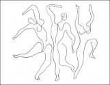 Pablo Picasso, Etude pour Mercure, 1924 (Büttenpapier) (Klassische Moderne, Zeichnung, minimalistisch, Tanzende, drei tanzende Frauen, Einstrichzeichnungen,  Wohnzimmer, Treppenhaus, Arztpraxis, schwarz / weiß)