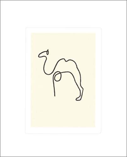 Pablo Picasso, Le chameau (Büttenpapier) (Klassische Moderne, Zeichnung, minimalistisch, Tier, Kamel, Einstrichzeichnung,  Jugendzimmer, Wohnzimmer, Treppenhaus, Arztpraxis, schwarz / weiß)