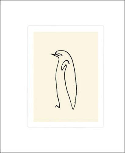 Pablo Picasso, Le pingouin, 1907 (Büttenpapier) (Klassische Moderne, Zeichnung, minimalistisch, Vogel, Pinguin, Einstrichzeichnung, Wohnzimmer, Treppenhaus, Arztpraxis, schwarz / weiß)