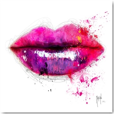 Patrice Murciano, Color of Kiss (Wunschgröße, Pop Art, Erotik, Sinnlichkeit, Mund, Lippen, Punk, Leuchtfarben, Neon, Schrill, Modern, Malerei, Jugendzimmer, Wohnzimmer, Jugendzentrum, pink)