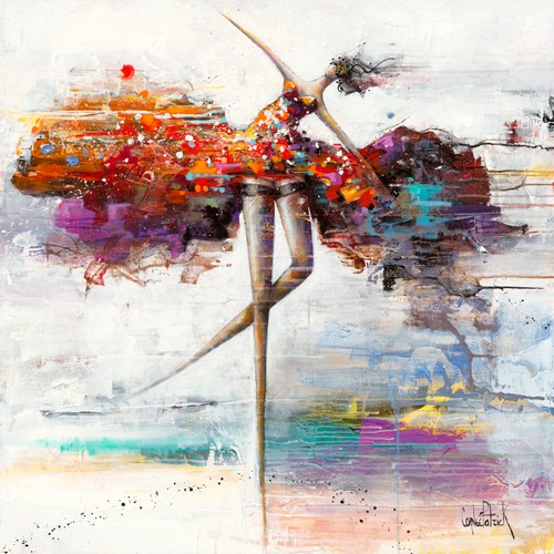 Patrick Cornée, Pretty Woman (Tänzerin, Ballett, lange Beine, Jugendzimmer, Wohnzimmer, Schlafzimmer, Flur, Figurativ, Wunschgröße, modern, bunt, abstrahiert)