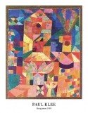 Paul Klee, Burggarten, 1919 (Malerei, Expressionismus, Gebäude, Burg, Turm, geometrische Formen, Farbflächen, Klassische Moderne,  Wohnzimmer, Arztpraxis, Büro, bunt)
